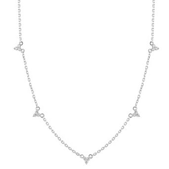 Sunkissed Sterling Cubic Zirconia Cluster Station Necklace