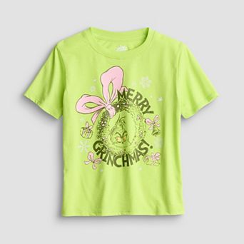 Girls 7-16 Merry Grinchmas Bow Graphic Tee
