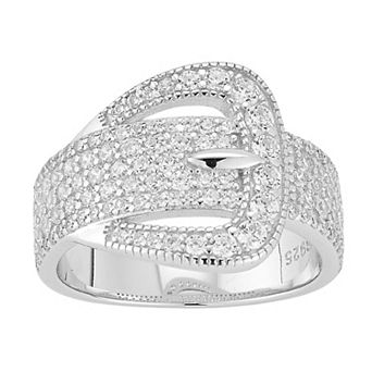 Sunkissed Sterling Cubic Zirconia Buckle Band Ring