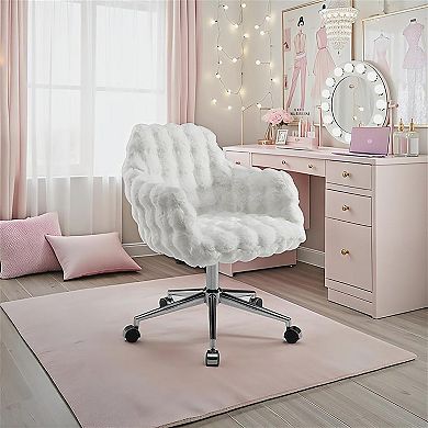 Linon Fiona Adjustable Office Chair with Plush Upholstered Seat