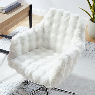 Linon Fiona Adjustable Office Chair with Plush Upholstered Seat