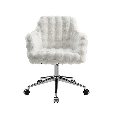 Linon Fiona Adjustable Office Chair with Plush Upholstered Seat