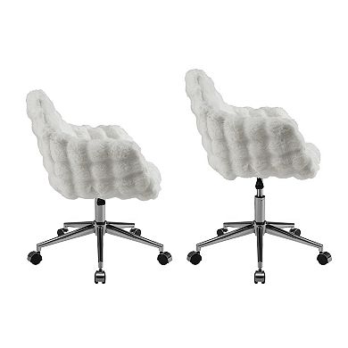 Linon Fiona Adjustable Office Chair with Plush Upholstered Seat