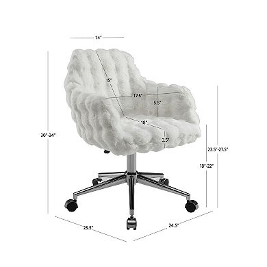 Linon Fiona Adjustable Office Chair with Plush Upholstered Seat