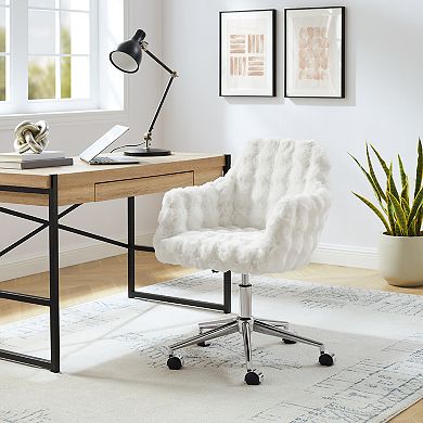 Linon Fiona Adjustable Office Chair with Plush Upholstered Seat