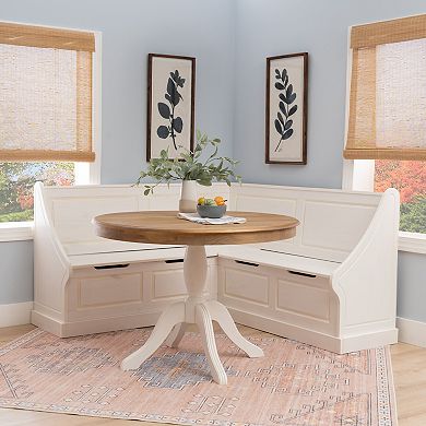 Linon Tobin Corner Nook Set with Storage
