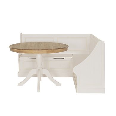 Linon Tobin Corner Nook Set with Storage