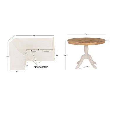 Linon Tobin Corner Nook Set with Storage