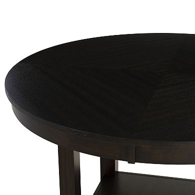 Linon Ingrid Round Dining Table with Shelf