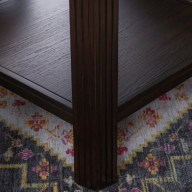Linon Ingrid Round Dining Table with Shelf