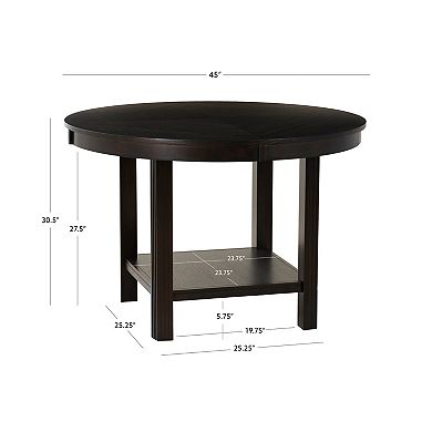 Linon Ingrid Round Dining Table with Shelf
