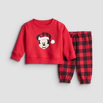 Baby Disney's / Jumping Beans® Mickey Mouse Festive 2 pc Crewneck Sweatshirt & Joggers Set