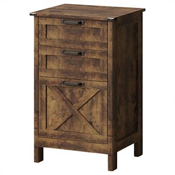 Compact File Cabinet with Small and Large Adjustable Drawer