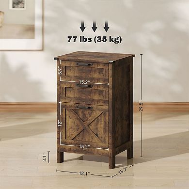 Compact File Cabinet with Small and Large Adjustable Drawer