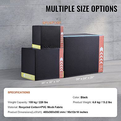 Soft Plyometric Jump Box Foam Training Box for Squats and Step Ups