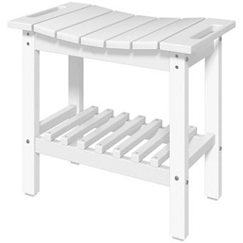 Lightweight Garden Bench with Handles and Multi-Purpose Storage for Home or Garden