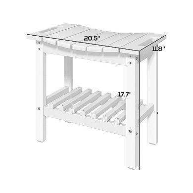 Lightweight Garden Bench with Handles and Multi-Purpose Storage for Home or Garden