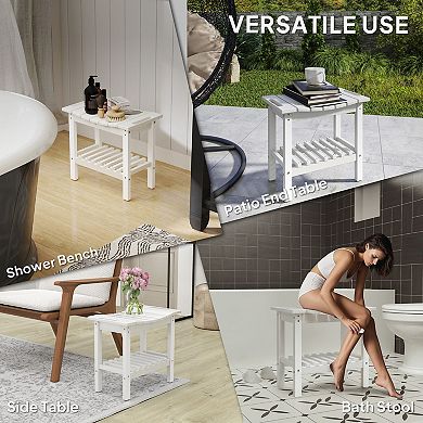 Lightweight Garden Bench with Handles and Multi-Purpose Storage for Home or Garden