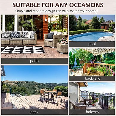 Outdoor Rattan End Table for Balcony, Porch or Poolside Seating Area
