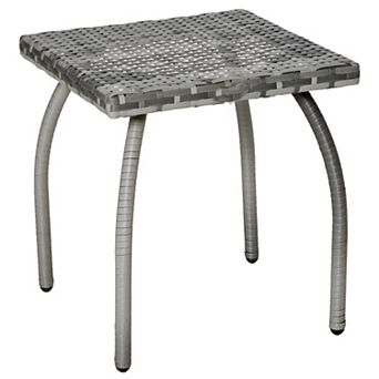 Outdoor Rattan End Table for Balcony, Porch or Poolside Seating Area