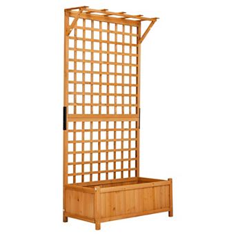 Metal Garden Planter with Trellis for Flowers, Vines and Vegetables