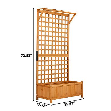 Metal Garden Planter with Trellis for Flowers, Vines and Vegetables