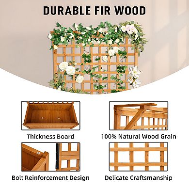 Metal Garden Planter with Trellis for Flowers, Vines and Vegetables