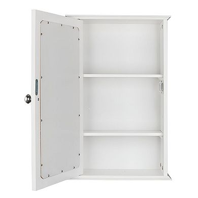 Space-Saving Wall Cabinet with Mirror and Magnetic Closure for Essentials