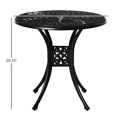 Weather-Resistant Outdoor Bistro Table with Adjustable Legs and Umbrella Hole
