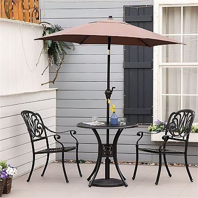 Weather-Resistant Outdoor Bistro Table with Adjustable Legs and Umbrella Hole