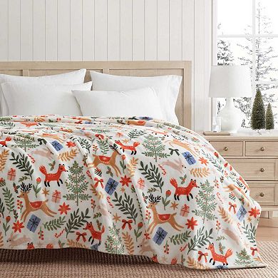 Martha Stewart Holiday Woodland Throw Blanket