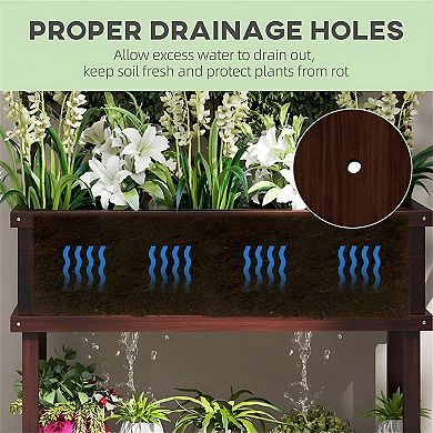 Raised Garden Bed with Back Trellis for Vegetables, Flowers, and Climbing Vines