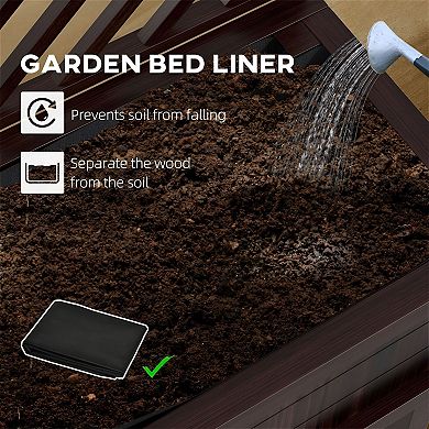 Raised Garden Bed with Back Trellis for Vegetables, Flowers, and Climbing Vines