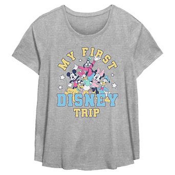 Plus Size Disney's Mickey & Friends My First Disney Trip Flowy Graphic Tee