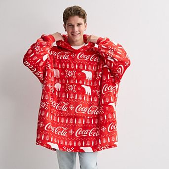 Men's Wearable Coca-Cola Polar Bear Holiday Blanket Hoodie