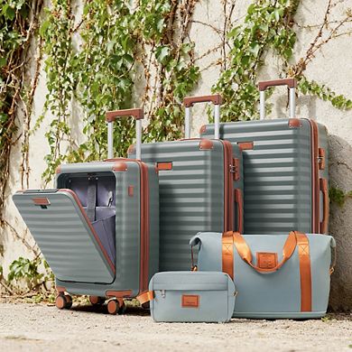 Whisen 5-Piece ABS Luggage Set with Duffel, Toiletry Bag, USB Port & Expandable Space