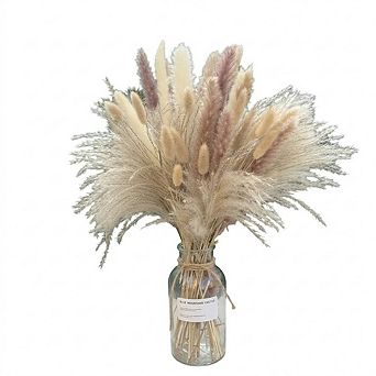 110 pc Dried Pampas Grass Set, Fluffy Natural Flowers for Home & Wedding Decor