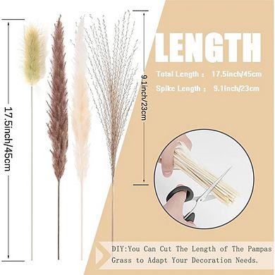 110-Piece Dried Pampas Grass Set, Fluffy Natural Flowers for Home & Wedding Decor
