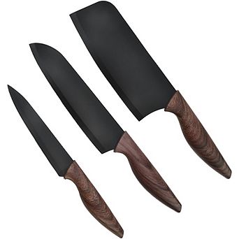 3 pc Kitchen Knife Set with Chef, Slicing, and Fruit Knives Razor-Sharp
