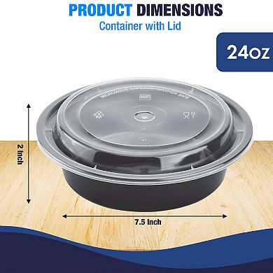 Meal Prep Containers W/ Lids, Food storage container bowl - 24 oz