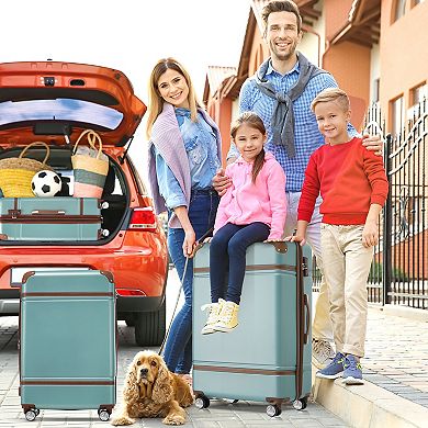 Whisen 3-Piece Hardside Spinner Luggage Set with Cosmetic Case, TSA Lock & Expandable 28" Suitcase