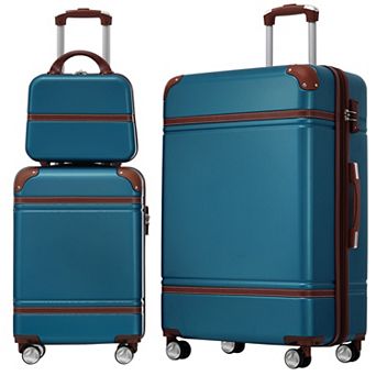 Whisen 3 pc Hardside Spinner Luggage Set with Cosmetic Case, TSA Lock & Expandable 28" Suitcase