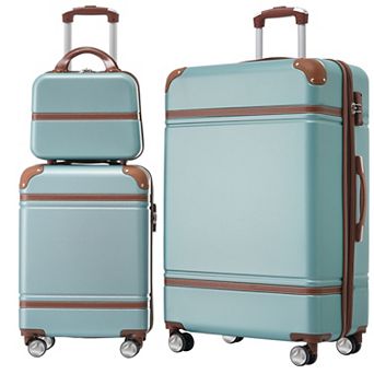 Whisen 3 pc Hardside Spinner Luggage Set with Cosmetic Case, TSA Lock & Expandable 28" Suitcase