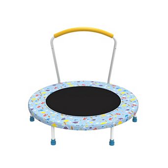 Whisen 36 Inch Mini Kids Trampoline with Handle, Indoor & Outdoor Toddler Bouncer for Ages 1-6