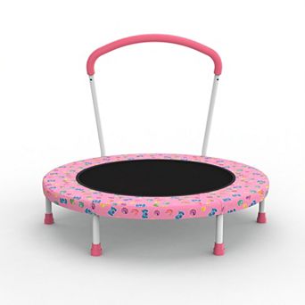 Whisen 36 Inch Mini Kids Trampoline with Handle, Indoor & Outdoor Toddler Bouncer for Ages 1-6