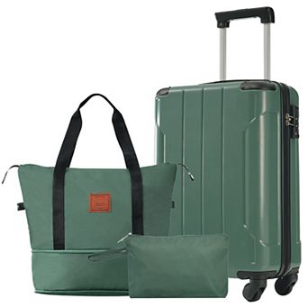 Whisen 3 pc Set: 20 Inch Lightweight ABS Hardshell Spinner Luggage for Travel