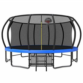 Whisen 16FT Steel Outdoor Trampoline with ASTM Approval, Safety Enclosure Net