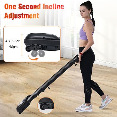Whisen 2.5HP Treadmill with 12 Preset Modes, No Installation, Wristband Remote