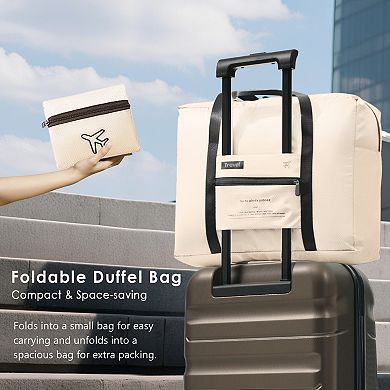 Whisen 2-Piece Carry-On Luggage Set with 20-Inch Hardshell Suitcase and Foldable Duffel Bag