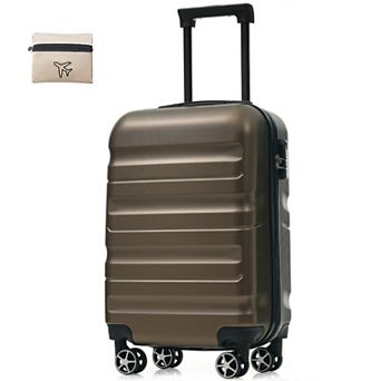 Whisen 2 pc Carry-On Luggage Set with 20-Inch Hardshell Suitcase and Foldable Duffel Bag